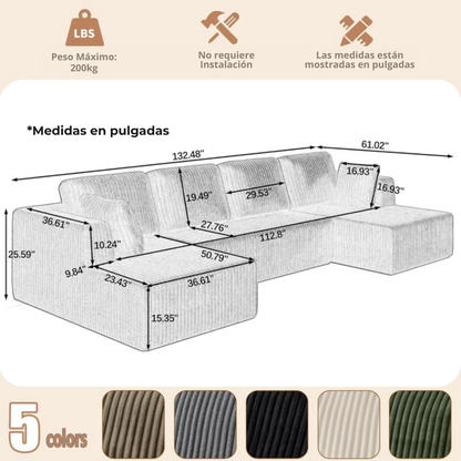 NestForm | Sofá modular (incluye 3 piezas completas)